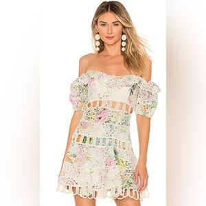 ZIMMERMANN Heathers Off shoulder Floral Mini Dress size 1